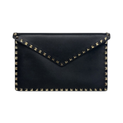 Valentino Rockstud Calfskin Pouch Black
