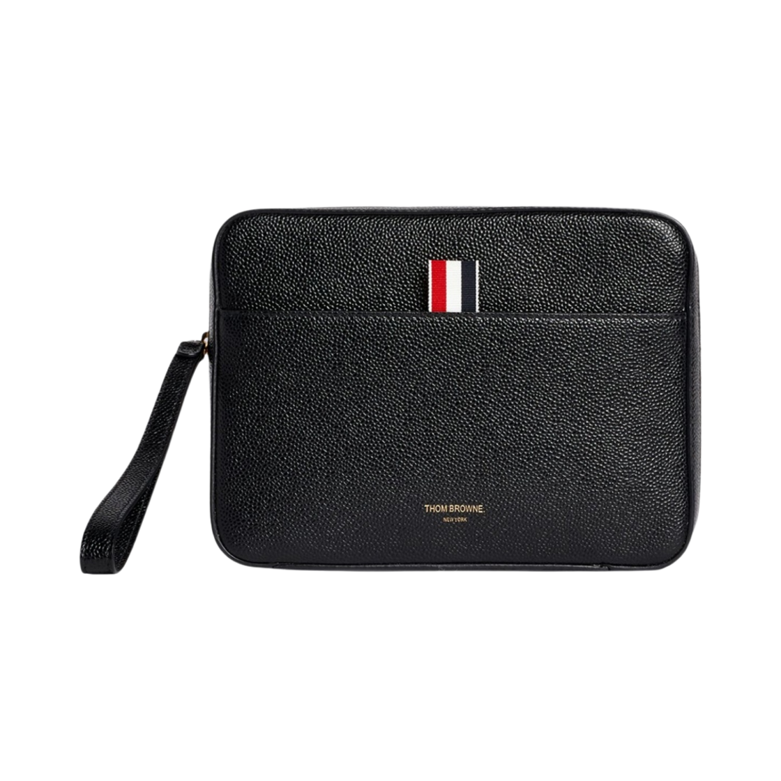 MAC067A-00198-001 Thom Browne Textured Zip Pouch Black