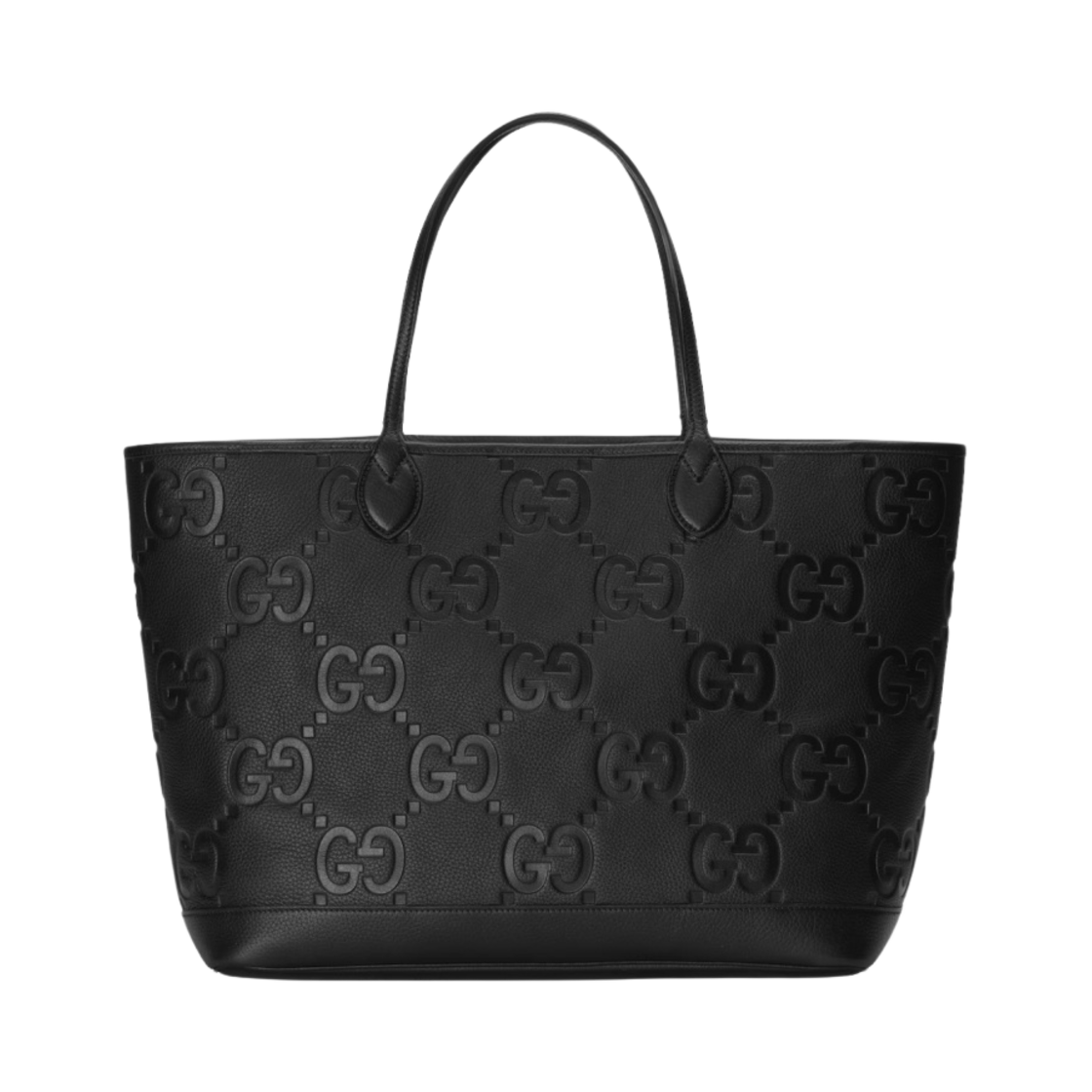 구찌 점보 GG 라지 토트백 블랙 레더(Gucci Jumbo GG Large Tote Bag Black Leather) - 1