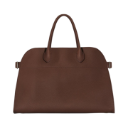 The Row Soft Margaux 15 Bag in Leather Dark Mocha