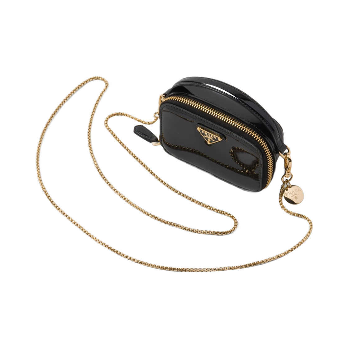 1NR025-069-F03KJ Prada Patent Leather Mini-Pouch Black