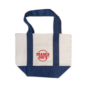 Trader Joe's Mini Canvas Tote Bag Navy