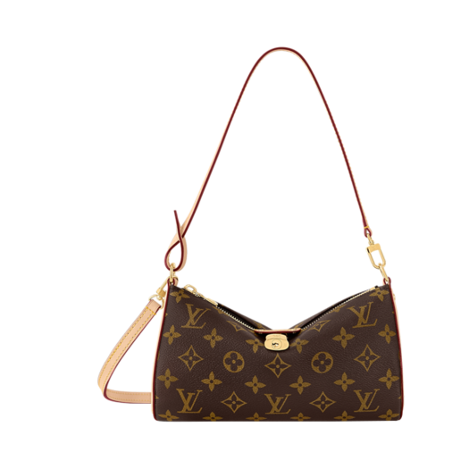 Louis Vuitton Pochette Tirette Shoulder Bag Gold Brown