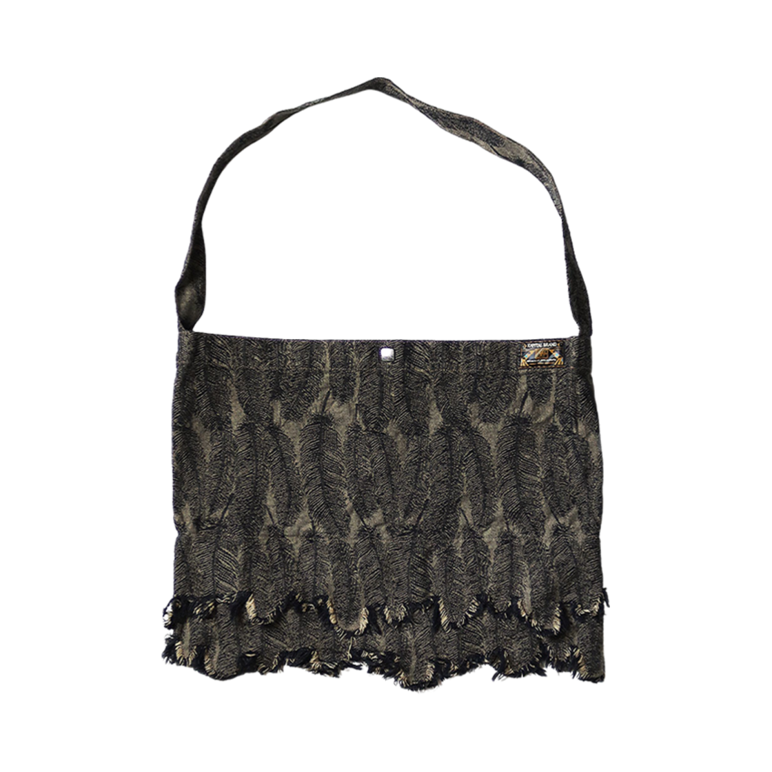 캐피탈 12온즈 맥파이 데님 메디슨 백 라지 블랙 베이지(Kapital 12 oz. Magpie Denim Medicine Bag Large Black Beige)