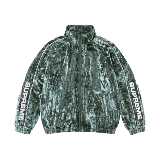 슈프림 크러쉬드 벨벳 트랙 자켓 블랙 - 23FW | Supreme | KREAM