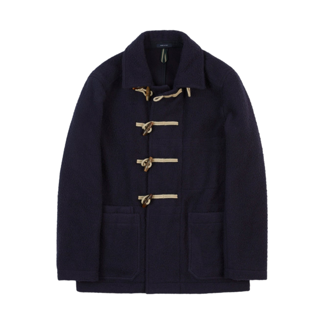 DR2A1R-24544-01-250 Drake's Casentino Wool Short Duffle Coat Navy