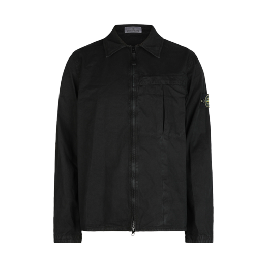 Stone Island 103WN Garment Dyed Zip Overshirt Black - 24FW