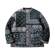Kapital Gauze Bandana Patchwork PT Quilt Work Blouson Black
