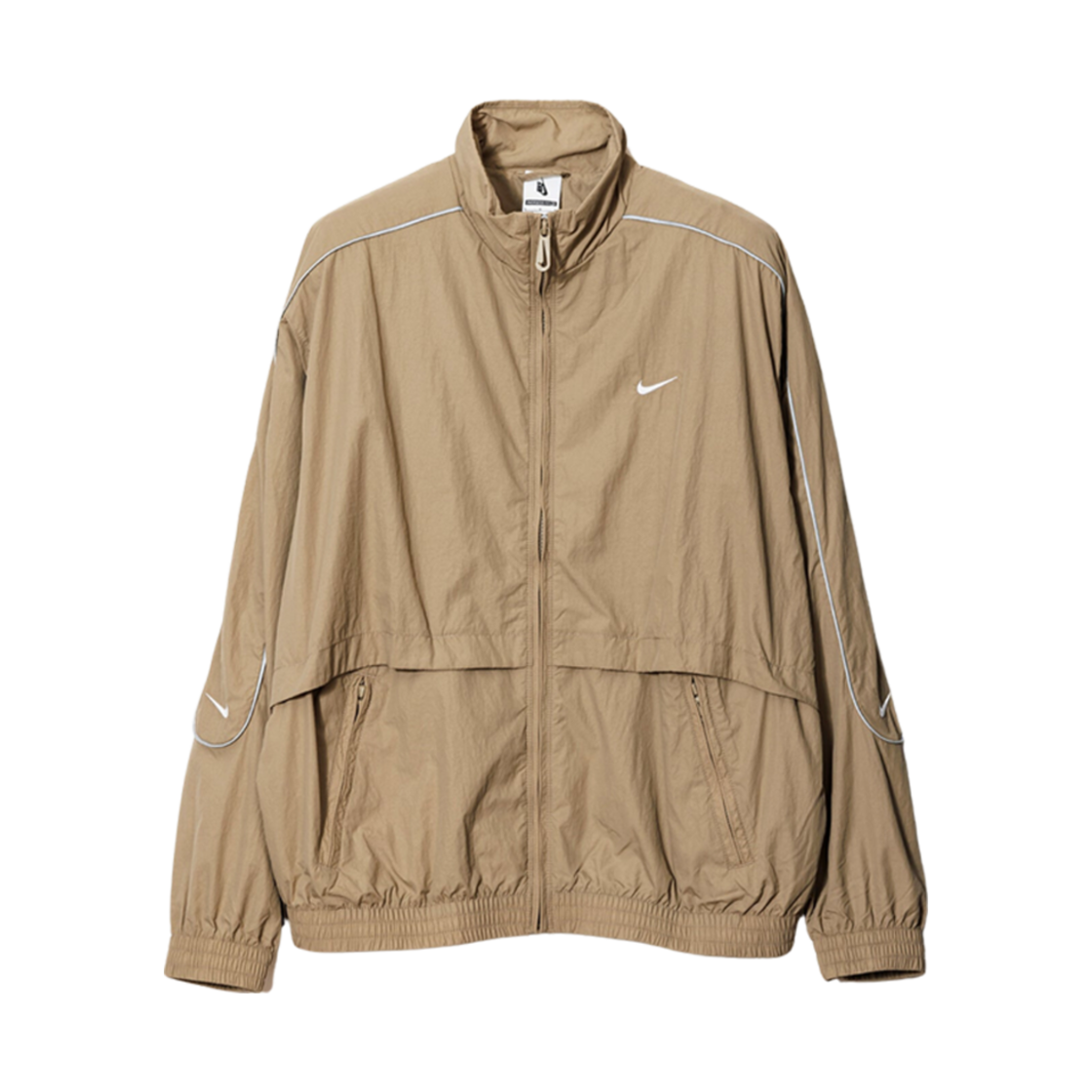 나이키 NSW 솔로 스우시 우븐 트랙 자켓 카키 화이트 - 아시아(Nike NSW Solo Swoosh Woven Track Jacket Khaki White - Asia)