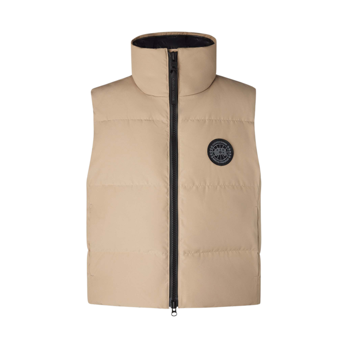 (W) 캐나다 구스 그랜드뷰 크롭드 베스트 블랙 라벨 데저트 샌드((W) Canada Goose Grandview Cropped Vest Black Label Desert Sand) - 1