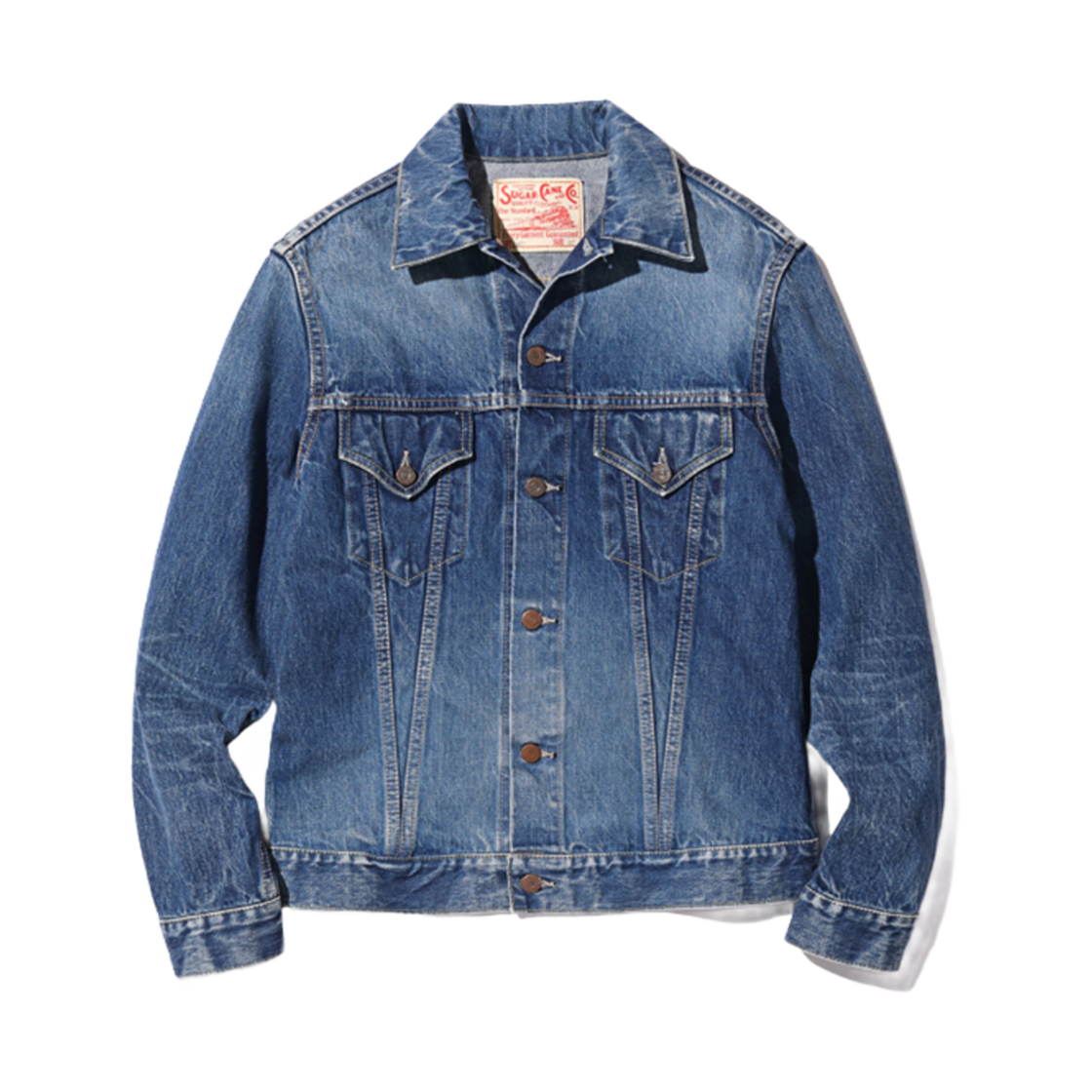 SC11962SW-429 Sugar Cane 14 oz. Denim Jacket 1962 Aged Model Dark Blue