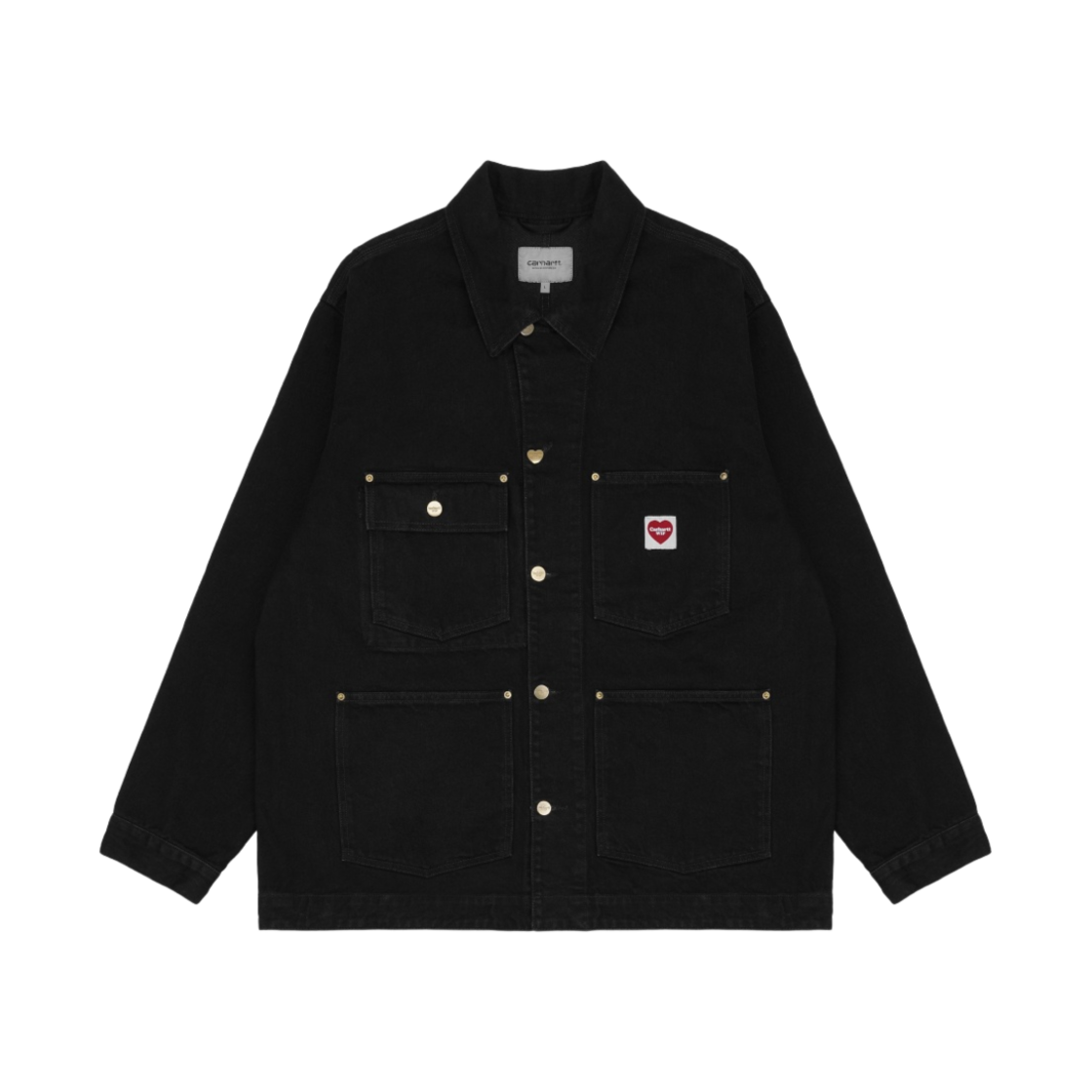 I032105-89-02 Carhartt WIP Nash Jacket Black Rinsed - 대표 이미지 #1