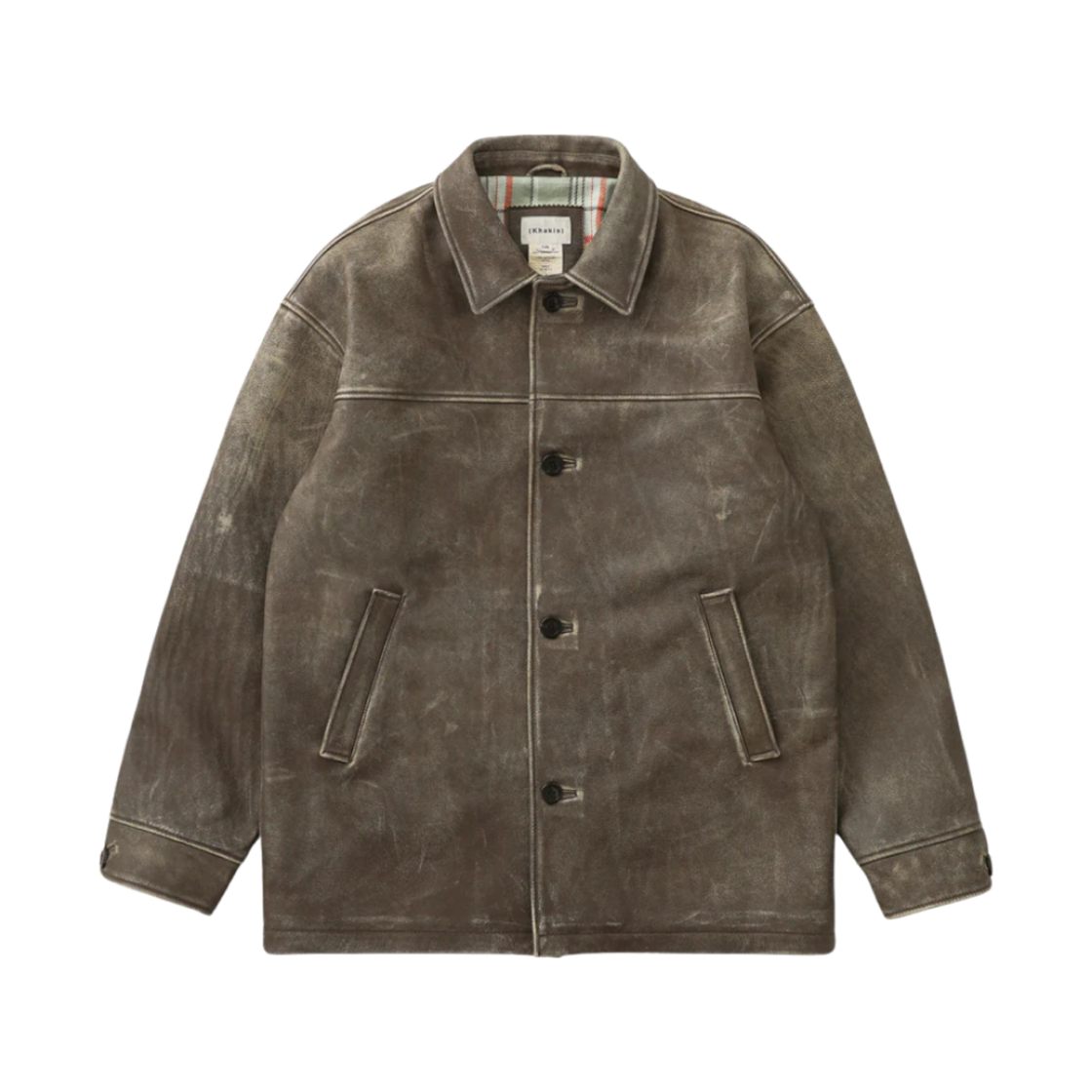 - Khakis Owen Leather Coat Brown
