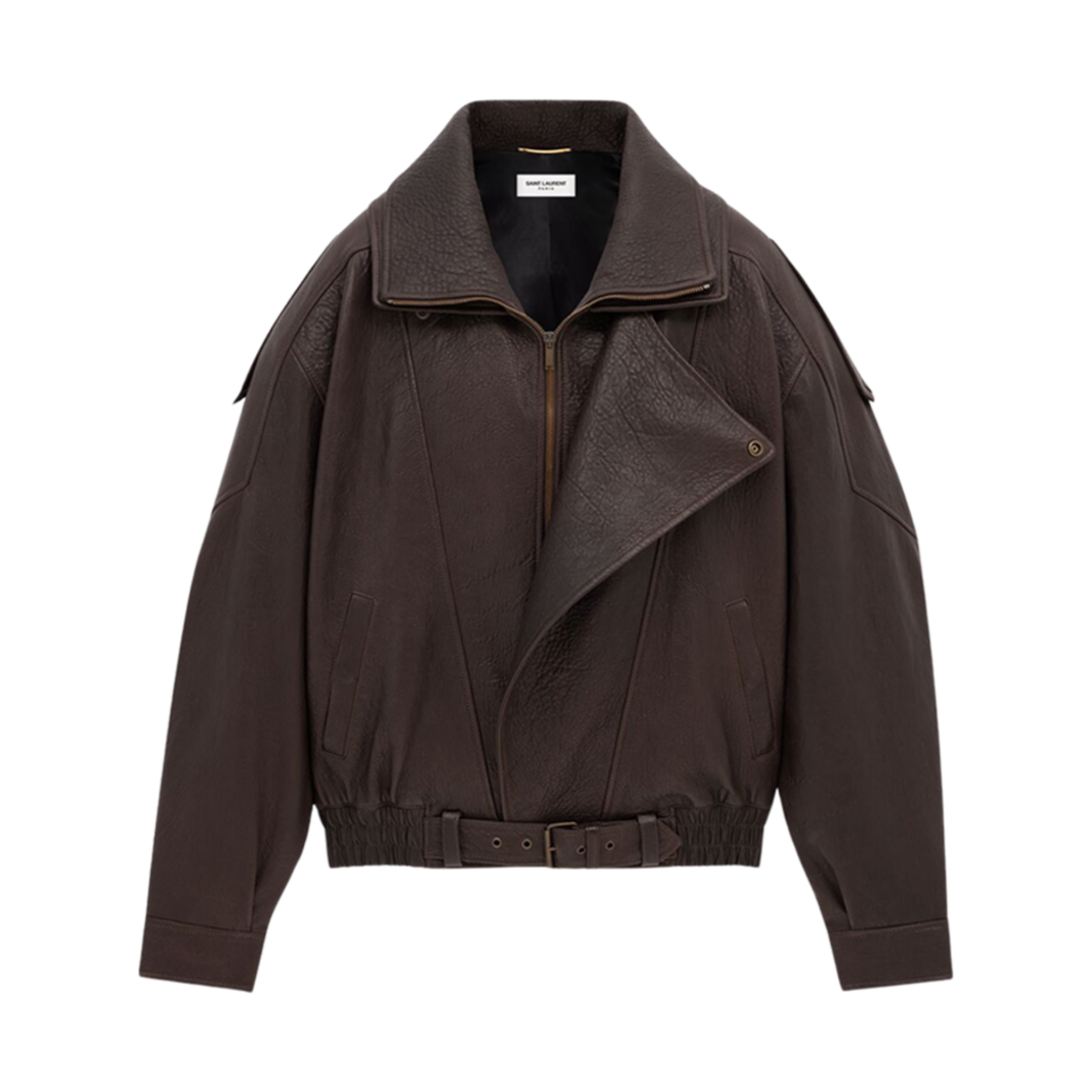 798780-YCNF2-2509 (W) Saint Laurent Bomber Jacket In Lambskin Brun