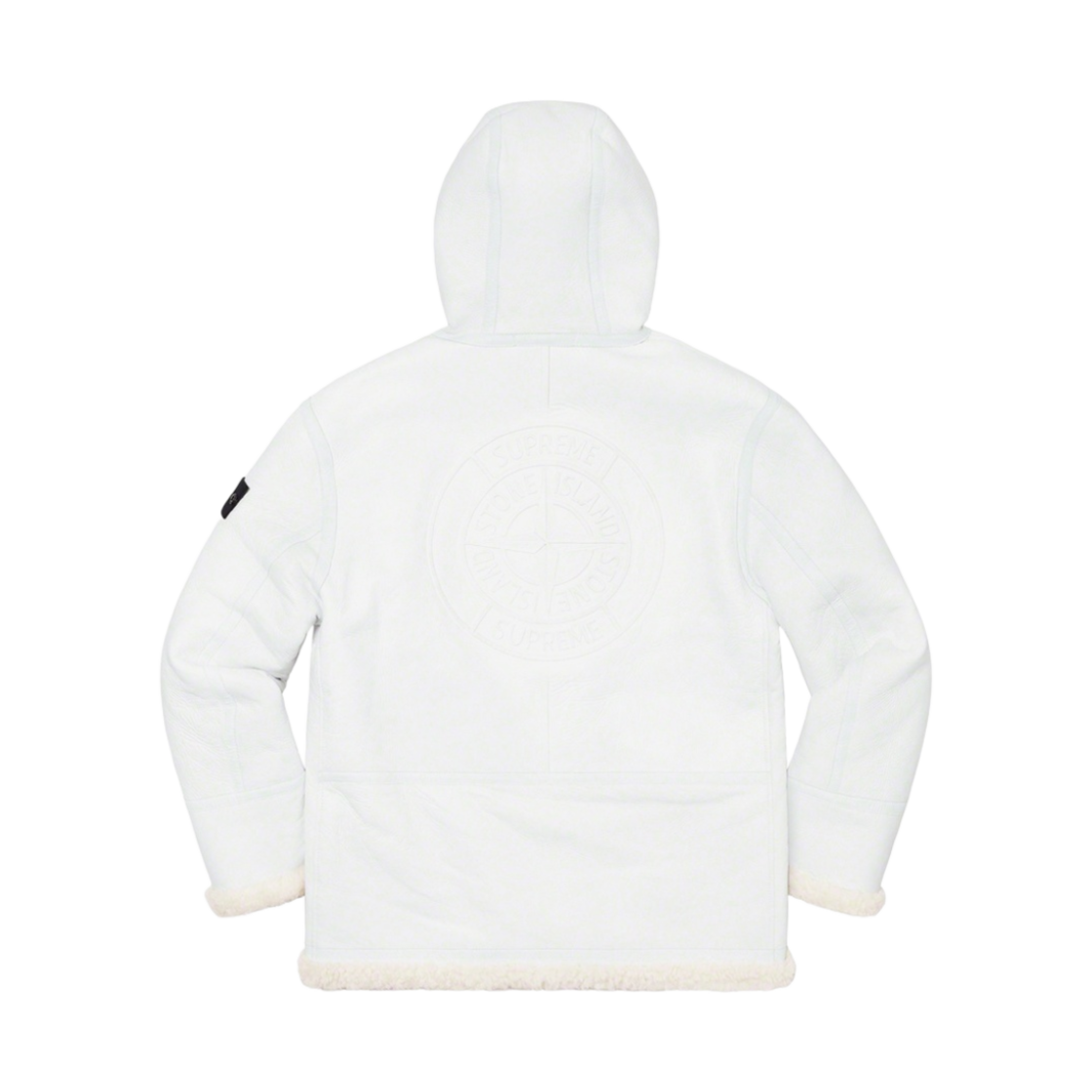 슈프림 x 스톤 아일랜드 핸드-페인티드 후드 셔링 자켓 화이트 - 20FW(Supreme x Stone Island Hand-Painted Hooded Shearling Jacket White - 20FW) - 3