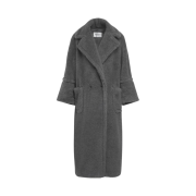 (W) Max Mara Kadiak Teddy Long Coat Grey