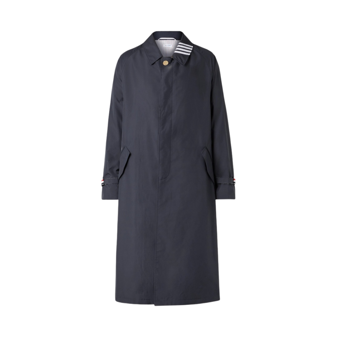 톰브라운 사선 칼라 래글런 카 코트 네이비(Thom Browne 4-Bar Collar Raglan Car Coat Navy) - 1