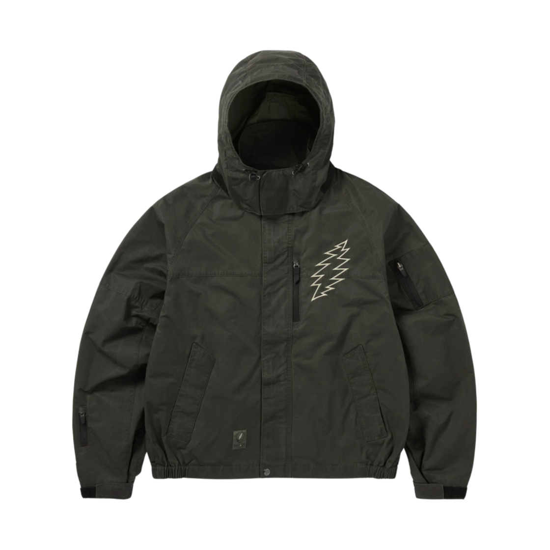 디스이즈네버댓 x 그레이트풀 데드 라이트닝 베어 윈드 자켓 오프 블랙(thisisneverthat x Grateful Dead Lightning Bear Wind Jacket Off Black)