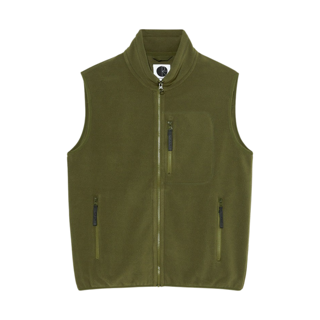 P000BFDN Polar Skate Co Basic Fleece Vest Army Green
