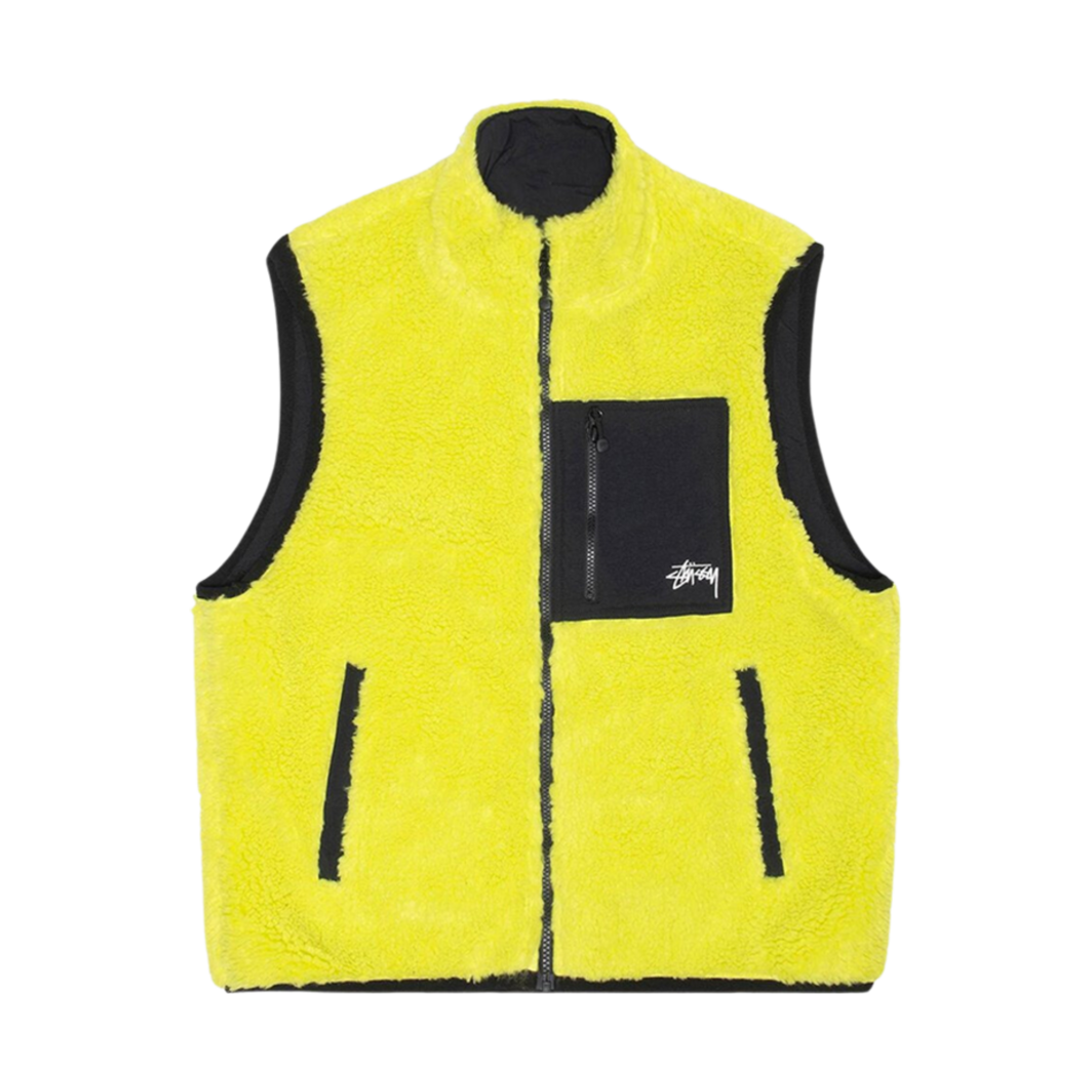 118528 Stussy Sherpa Reversible Vest Lime