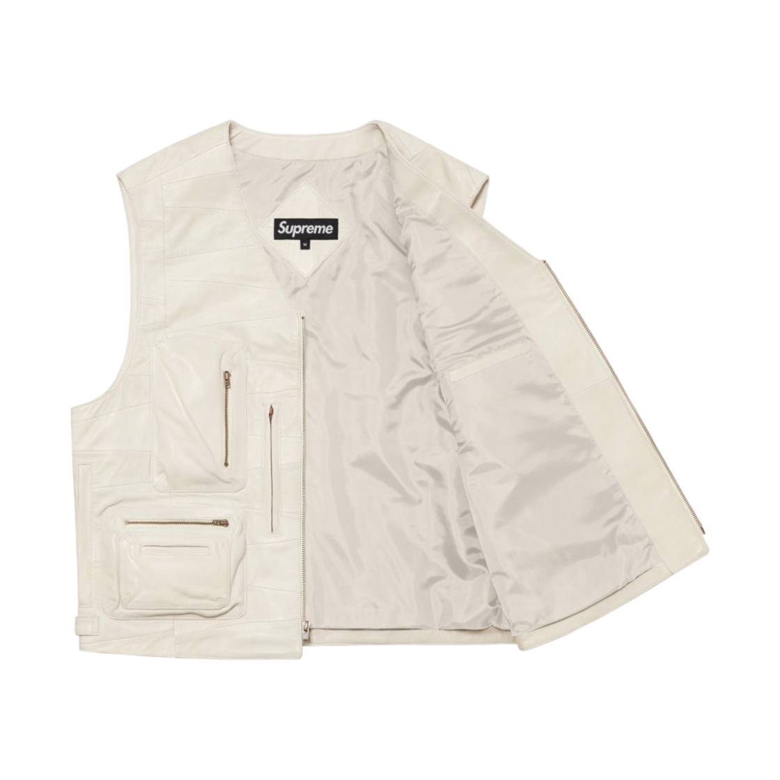 슈프림 패치워크 레더 카고 베스트 화이트 - 23SS(Supreme Patchwork Leather Cargo Vest White - 23SS) - 3