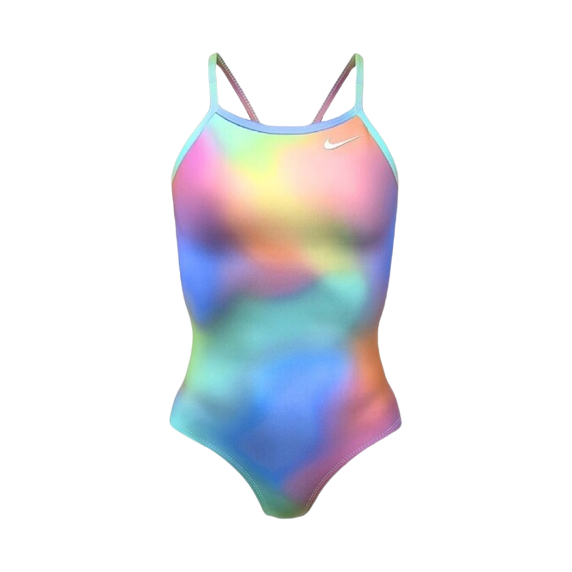 (W) 나이키 스윔 여성 래디언스 레이서백 로우 레그컷 멀티컬러((W) Nike Swim Radiance Racerback Low Leg Cut Multicolor)