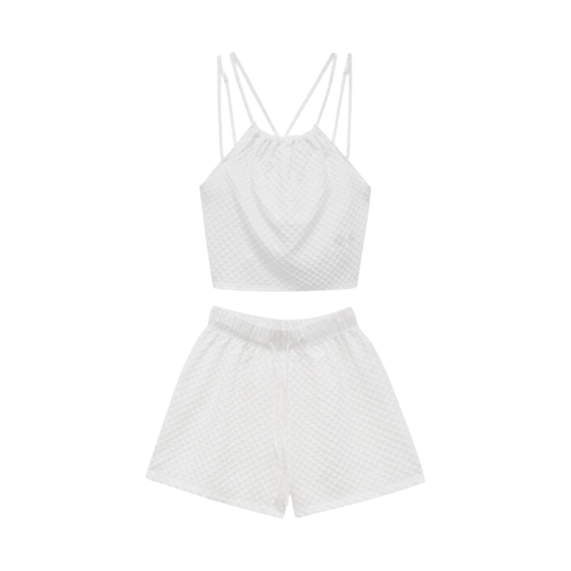(W) 트리밍버드 홀터넥 셋업 파자마 아이보리((W) Treemingbird Halter Neck Set Up Pajama Ivory)