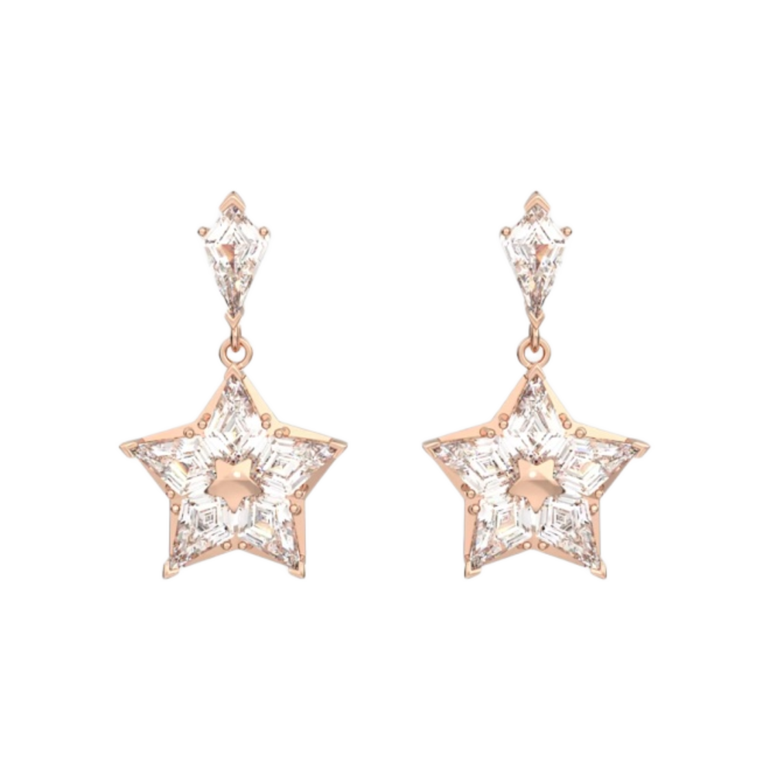 5645466 (W) Swarovski Stella Drop Earrings White Rose Gold Plated