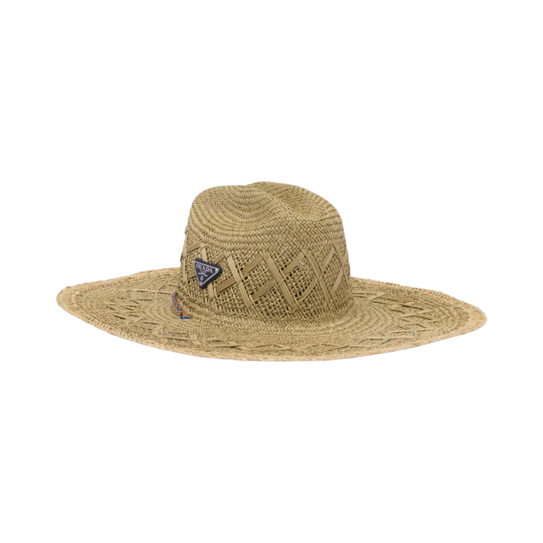 프라다 우븐 스트로 햇 내츄럴 브라이트 블루(Prada Woven Straw Hat Natural Bright Blue) - 1