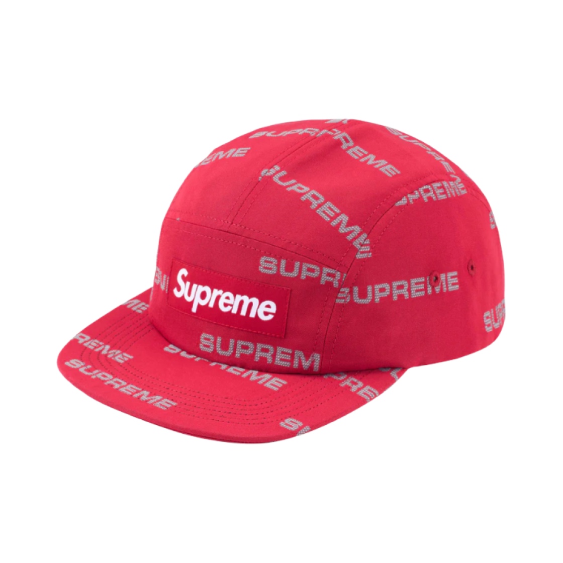 - Supreme Reflective Jacquard Camp Cap Red - 24FW