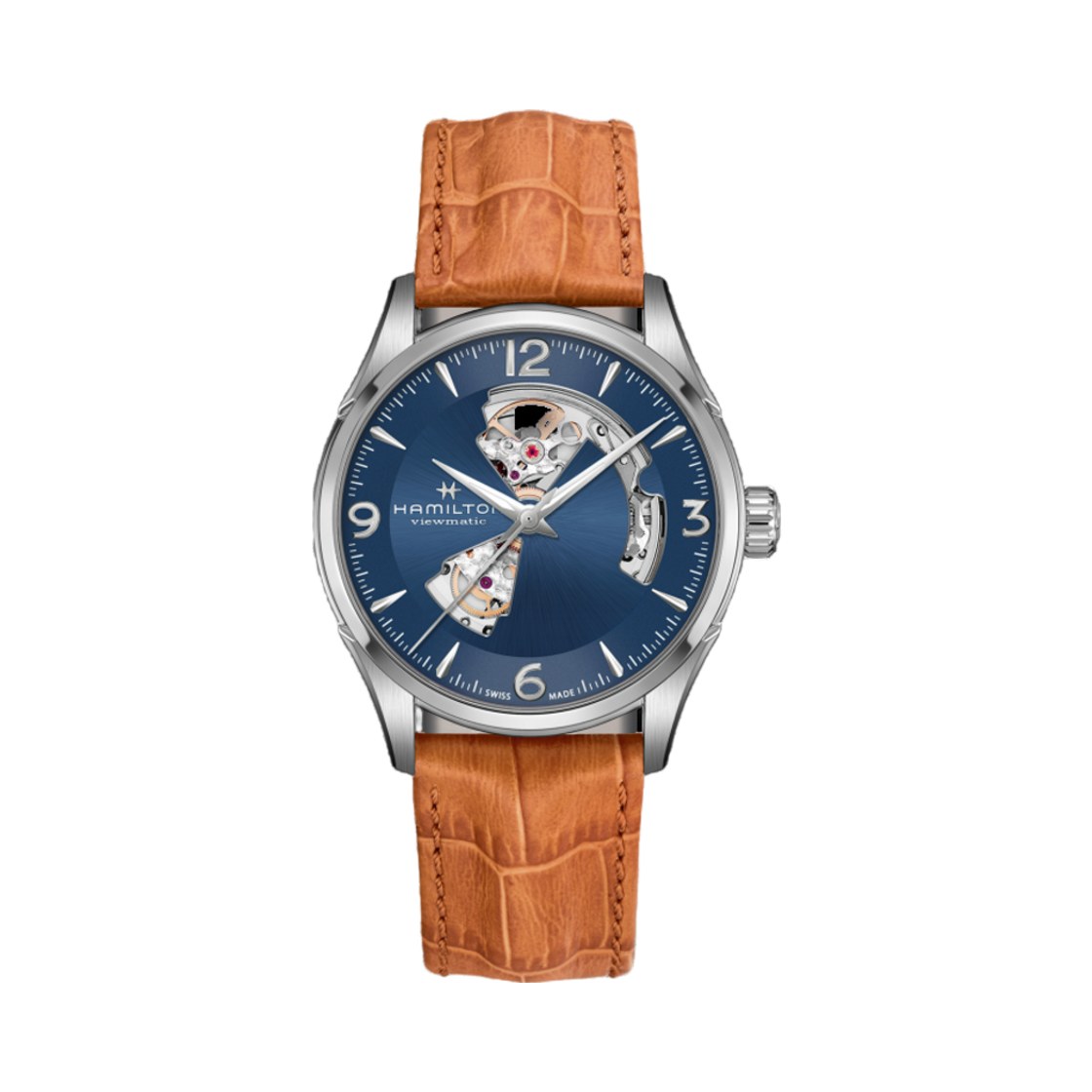 해밀턴 재즈마스터 오픈 하트 오토 42mm 스테인리스 스틸 카프 레더 블루(Hamilton Jazzmaster Open Heart Auto 42mm Stainless Steel Calf Leather Blue) - 1