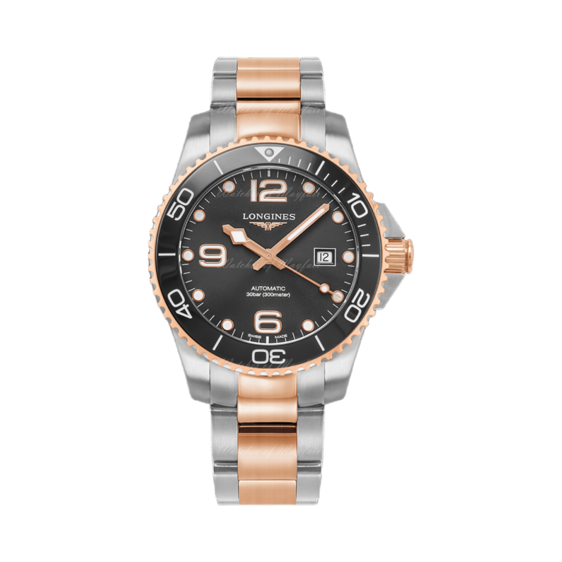 론진 하이드로콘퀘스트 오토매틱 41mm 스테인리스 스틸 로즈 골드 세라믹 블랙(Longines Hydroconquest Automatic 41mm Stainless Steel Rose Gold Ceramic Black)