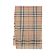Burberry Check Wool Silk Muffler Beige