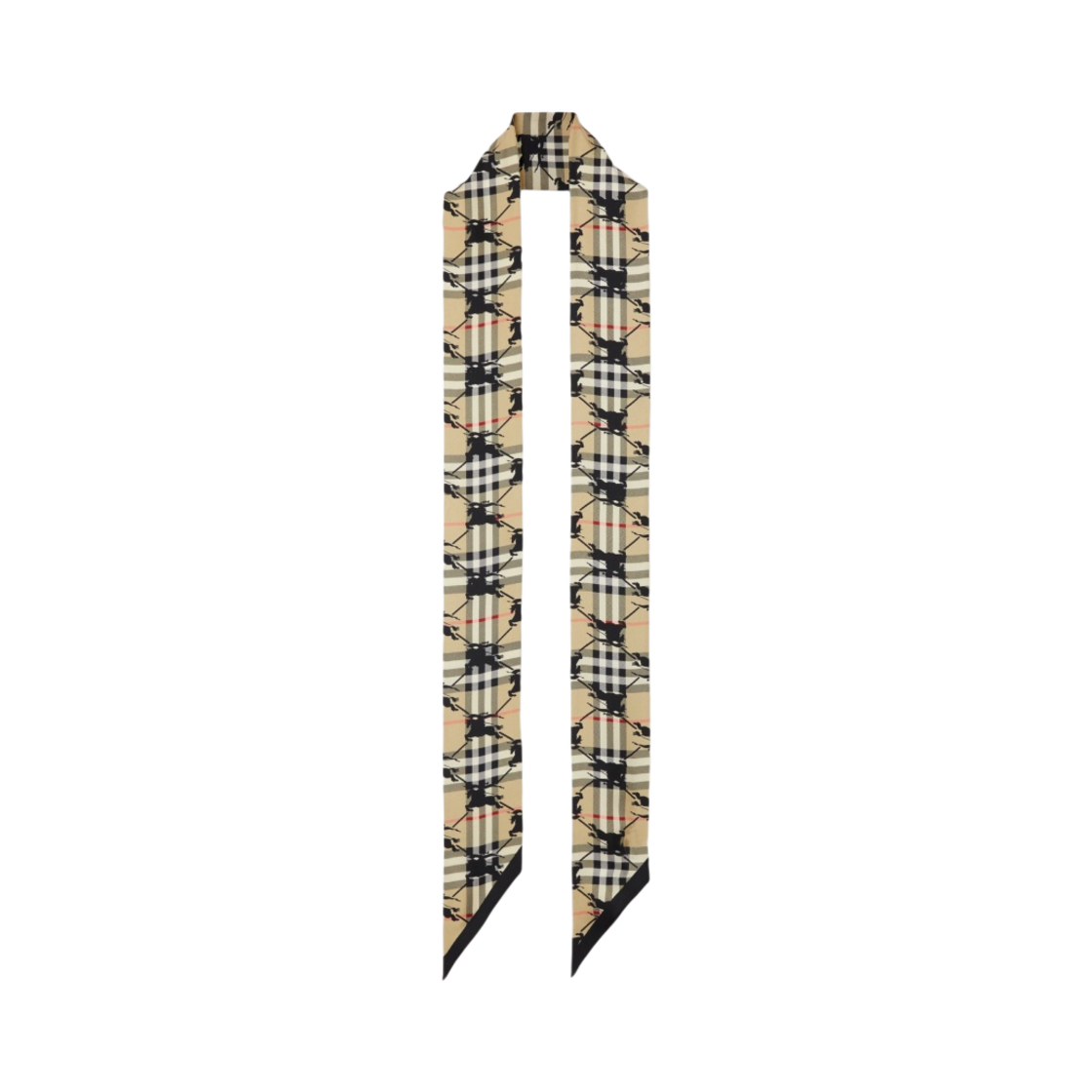 버버리 체크 EKD 프린트 실크 스키니 스카프 아카이브 베이지(Burberry Check EKD Print Silk Skinny Scarf Archive Beige) - 3