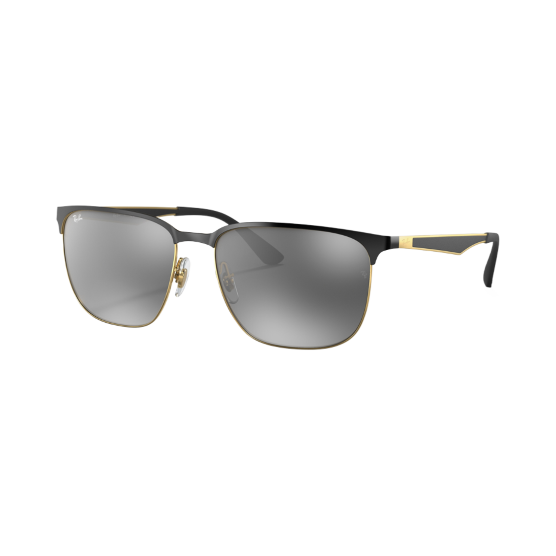 레이밴 RB3569 폴리쉬드 블랙 온 골드 프레임 그레이 미러 렌즈(Ray-Ban RB3569 Polished Black On Gold Frame Grey Mirror Lenses) - 1