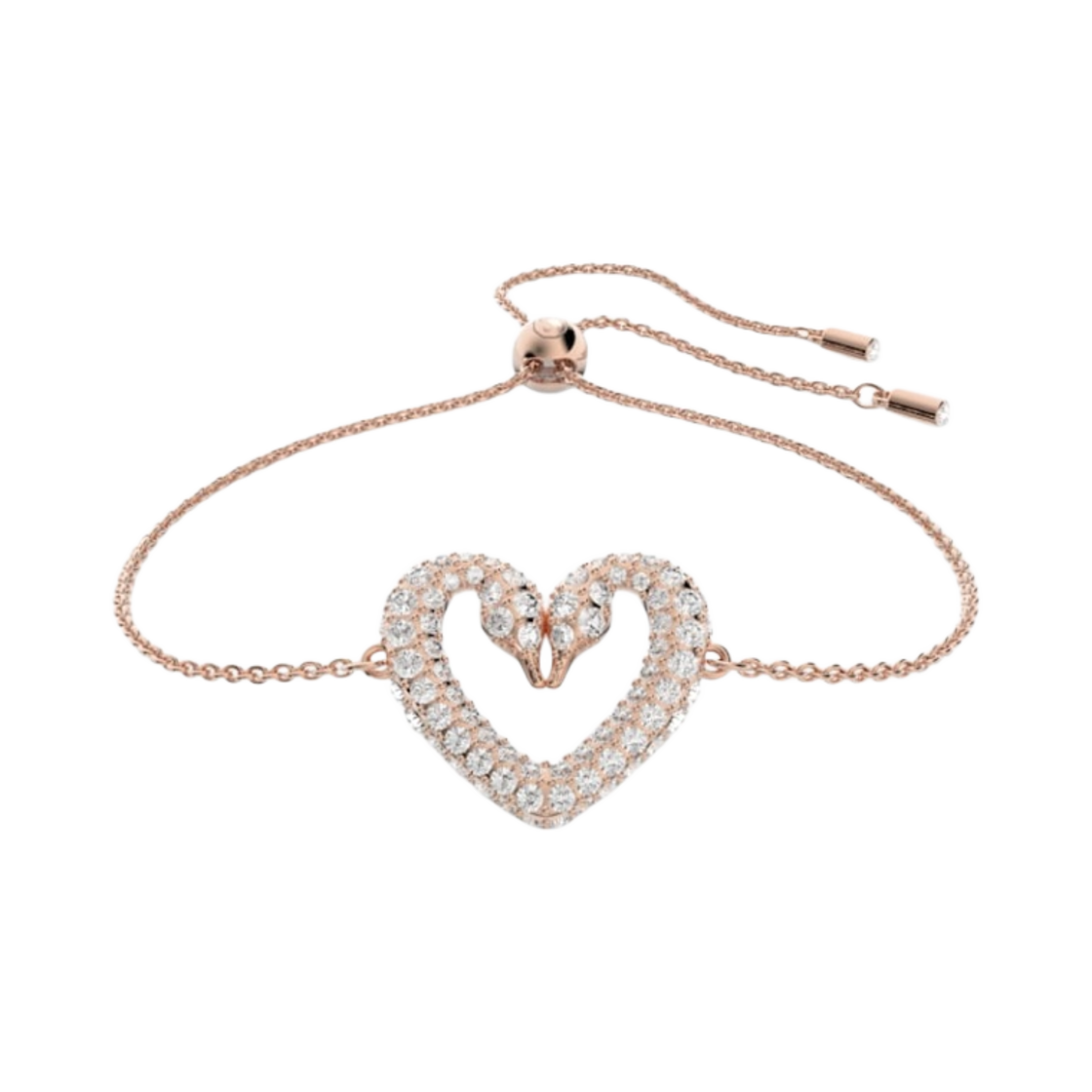5628658 (W) Swarovski Una Bracelet Heart Medium White Rose Gold Plated