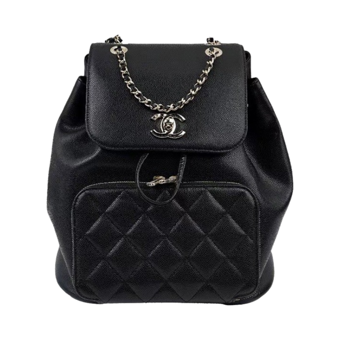 샤넬 백팩 그레인드 카프스킨 & 골드 메탈 블랙