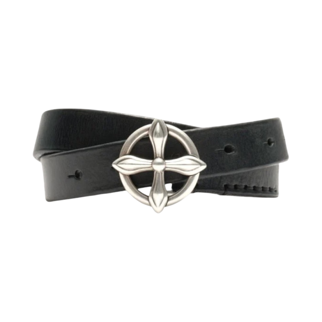 BLT016B2 (W) SMFK Compass Handmade Black Belt Black