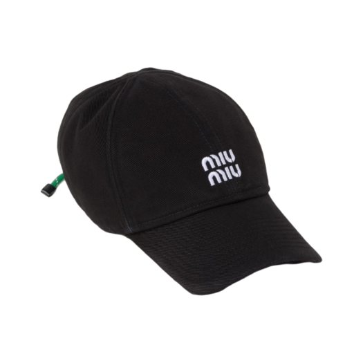 (W) Miu Miu Denim Baseball Cap Black Emerald Green