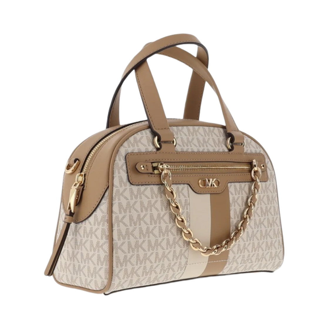 마이클 코어스 윌리엄스버그 스몰 로고 스트라이프 사첼 바닐라 콤보(Michael Kors Williamsburg Small Logo Stripe Satchel Vanilla Combo) - 2