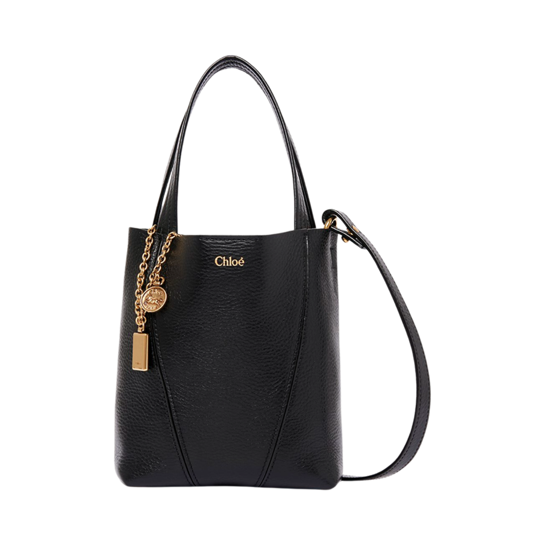 끌로에 그레인드 레더 스핀 스몰 토트백 블랙(Chloe Spin Small Tote Bag in Grained Leather Black) - 1