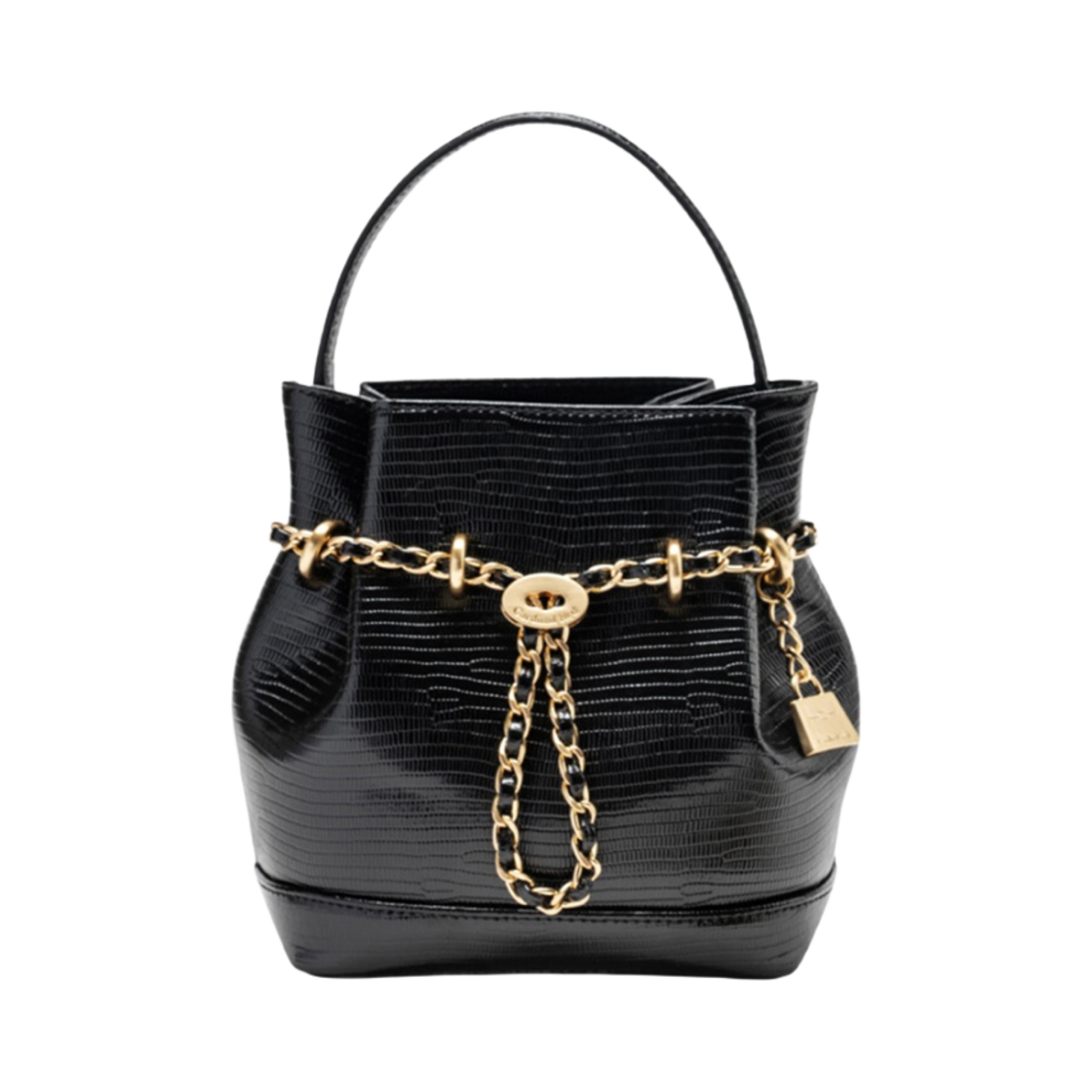 - Cardinal Red Bell Bag Lizard Gold