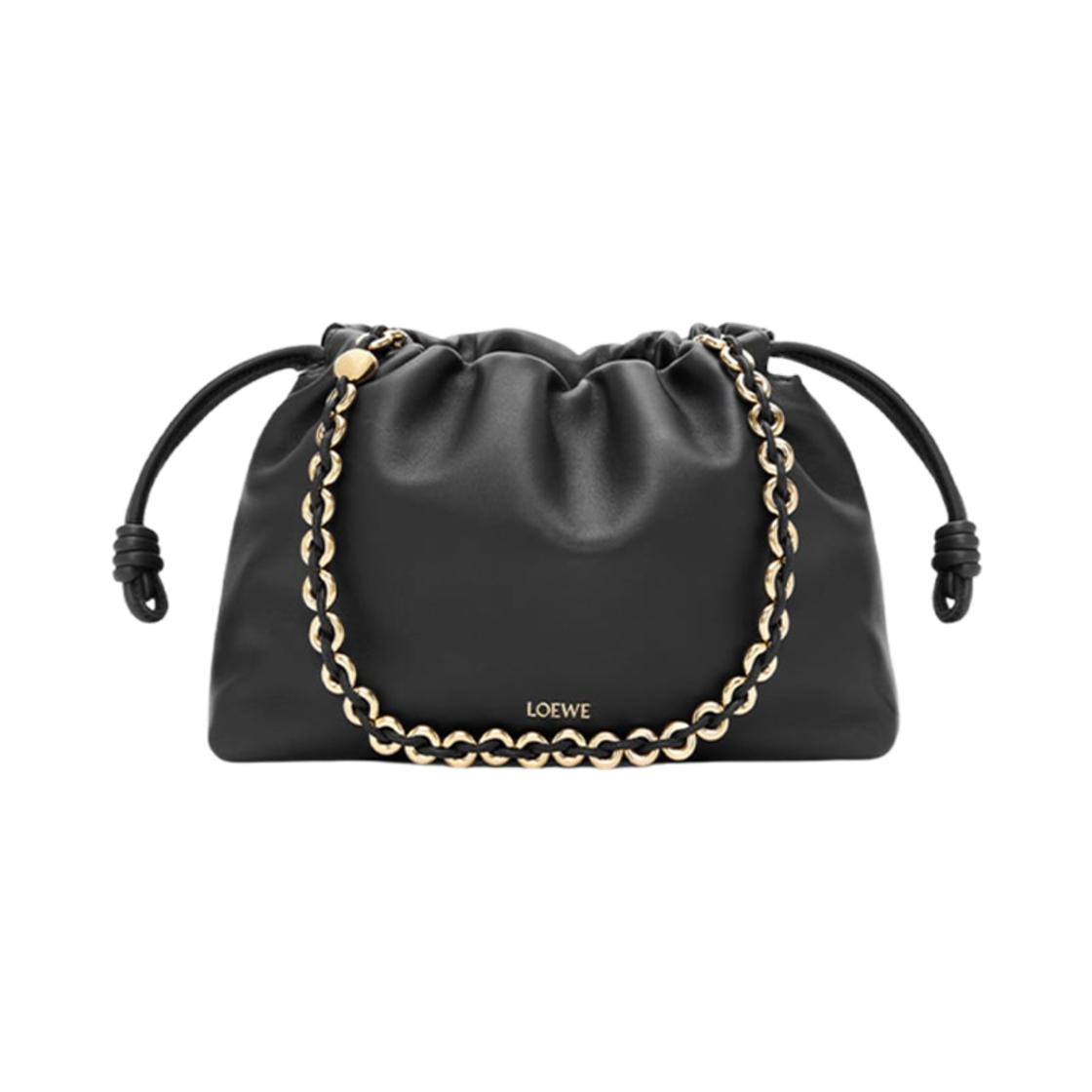 로에베 미디움 플라멘코 퍼스 백 인 멜로우 나파 램스킨 블랙(Loewe Medium Flamenco Purse Bag In Mellow Nappa Lambskin Black)