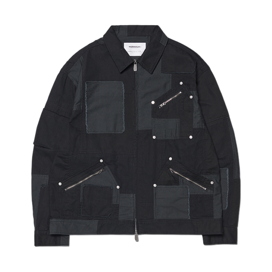 노매뉴얼 멀티 패널 워크 자켓 워시드 블랙