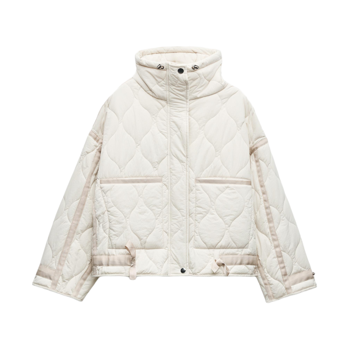 (W) 자라 워터 리펠런트 패디드 자켓 ZW 컬렉션 에크루((W) Zara Water-Repellent Padded Jacket ZW Collection Ecru) - 1