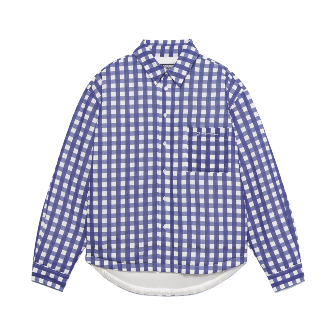 자크뮈스 라 슈미즈 불랑제 체크 퍼프 오버셔츠 네이비 체크(Jacquemus La Chemise Boulanger Checked Puffed Overshirt Navy Checks)