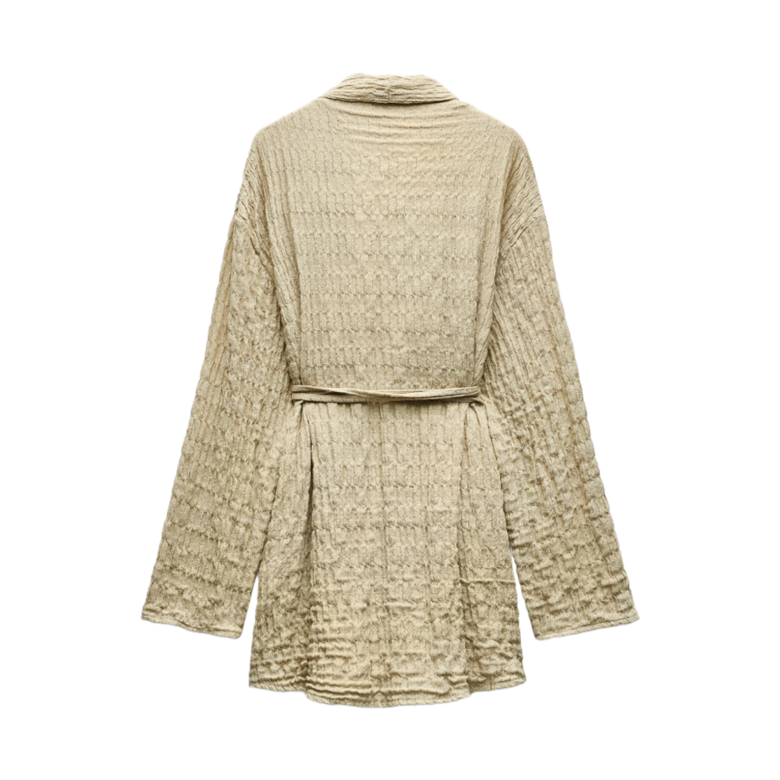 (W) 자라 텍스처드 기모노 벨트 라이트 그린((W) Zara Textured Kimono with Belt Light Green) - 2