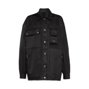 (W) Prada Re-Nylon Gabardine Multi-Pocket Blouson Jacket Black