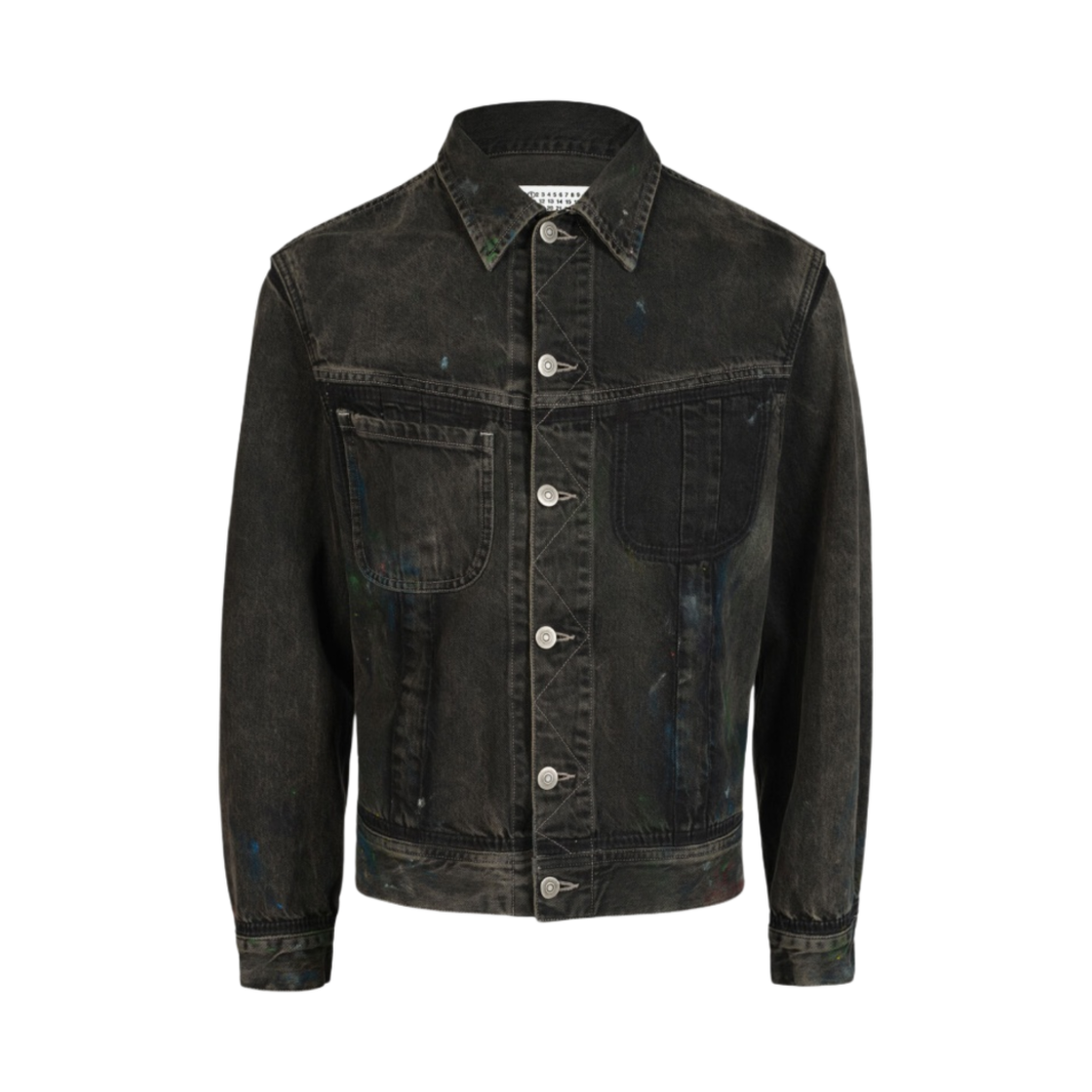 S50AM0577S30842961 Maison Margiela Paint Denim Jacket Black