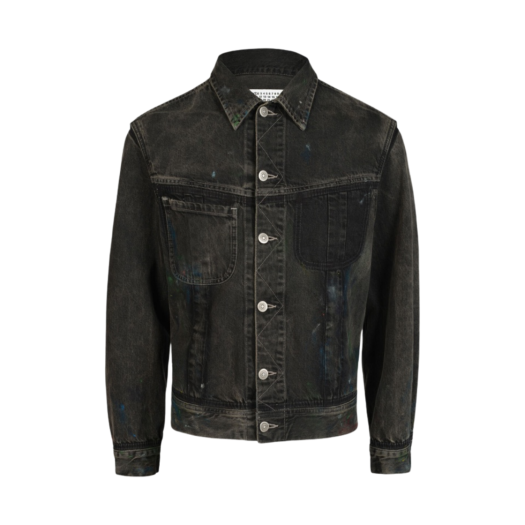 S50AM0577S30842961 Maison Margiela Paint Denim Jacket Black